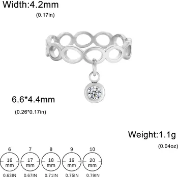 Prsten Ocelový prsten Nekonečno s řetízkem | dámský šperk - D ocel , 6