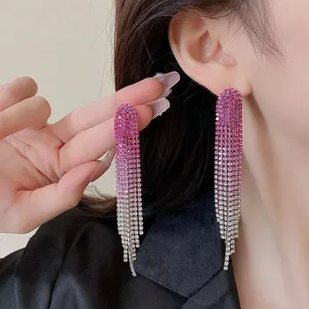 Náušnice Duhové visací náušnice třpytivé | dámské náušnice, svatební náušnice - HE14514-3