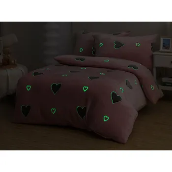 Povlečení XPOSE® LOVE Exclusive (svítící efekt) 140 x 200, 70 x 90 cm zipový uzávěr
