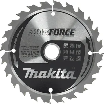 Pilový kotouč Makita pilový kotouč na dřevo MAKFORCE 150x2.4x20 mm 24z