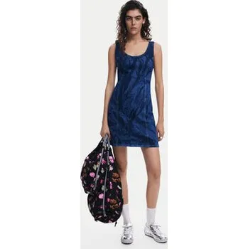 Dámské šaty Desigual Džínové šaty 25SWVD01 Tmavomodrá Slim Fit L