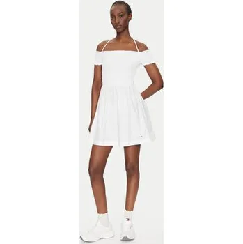Dámské šaty Tommy Jeans Letní šaty DW0DW20343 Bílá Slim Fit XL
