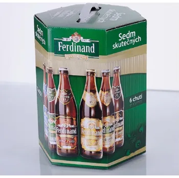 Pivo SEDM skutečných 7 pack -sedm druhů piva 0,50 FERDINAND sklo /4,4 %/