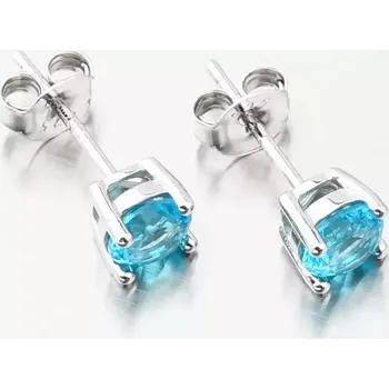 Náušnice Dámské náušnice stříbro 925 zirkon s modrý modré kameny UPST-121681