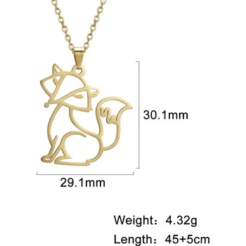 Náhrdelník Dámský náhrdelník s přívěskem origami | dámský řetízek, - Fox E -zlatá