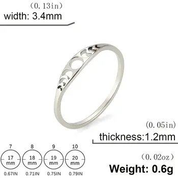 Prsten Měsíční prsten z oceli | amulet - B Ocel , 7
