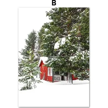 Obraz Obraz se zimními motivy | Dekorace na zeď, Vánoční obraz - B , 30 x 45 cm bez rámu