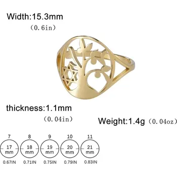 Prsten Prsten strom života nerezový vintage | šperk - F Zlato , 10