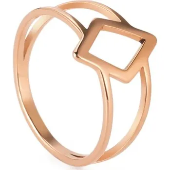 Prsten Ocelový dámský prsten rhombic | šperk - barva růžového zlata , 6