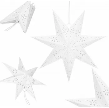 Vánoční ozdoba SPRINGOS Vánoční ozdoby - Hvězda z papíru 50 cm, bílá