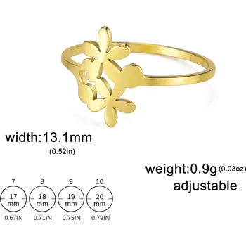 Prsten Elegantní dámský prsten z nerezové oceli | boho šperk - B zlatá barva , 9