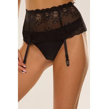 Podvazkový pás Široký podvazkový pás Babette černý M