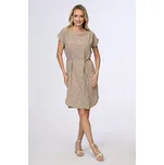 Volnější světle hnědé kimonové dámské šaty se šňůrkou 7023 velikost L