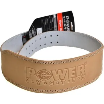 Opasek na cvičení Power System Kožený opasek Power natural PS-3000 - XL 99-120 cm