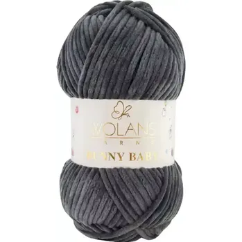 Příze Wolans Bunny Baby 10076 Antracitová (Žinylková příze Bunny baby Antracitová)