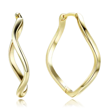 Náušnice MINET Pozlacené stříbrné kroucené náušnice kroužky JMAS0292GE00