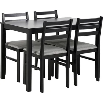 Jídelní stůl Sada jídelního stolu a 4 ks židlí EMILY černá