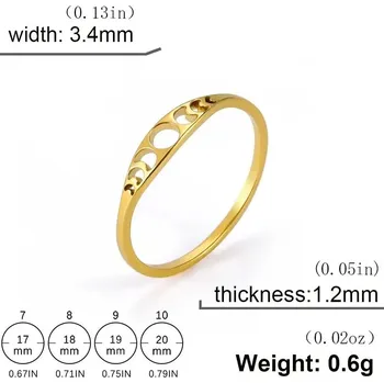 Prsten Měsíční prsten z oceli | amulet - B zlatá barva , 9