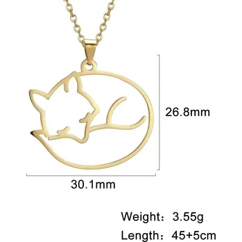 Náhrdelník Dámský náhrdelník s přívěskem origami | dámský řetízek, - Fox C -zlatá