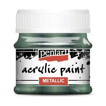 Vodová barva Pentart Akrylová barva metalická PENTART 50 ml BŘEČŤAN ZELENÁ