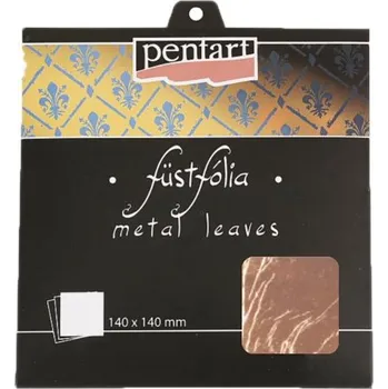 Pentart Metalické plátky PENTART 140 x 140 mm 5 listů MĚDĚNÁ