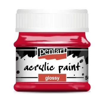 Vodová barva Pentart Akrylová barva lesklá PENTART 50 ml LIPSTICK ČERVENÁ