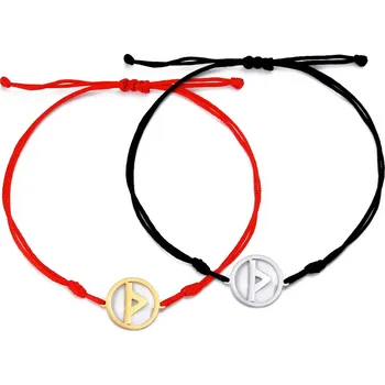 Náramek Skyrim vikingský amulet | ocelový náramek s runami 1 ks - thurisaz , Stříbro