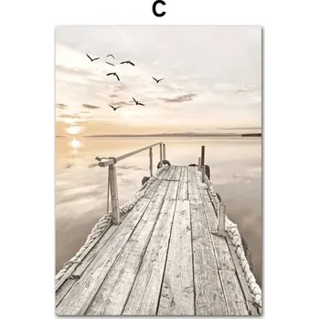 Obraz Krajina na plátně | nástěnný obraz, boho dekorace - C , 21 x 30 cm bez rámu