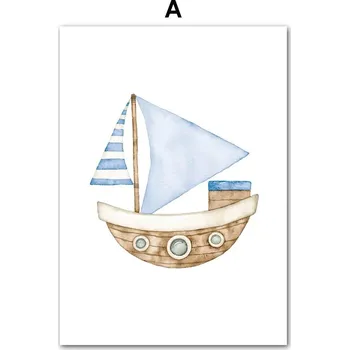 Obraz Obraz s mořským motivem pro dětský pokoj | dekorace, plátno - A , 50 x 75 cm bez rámu