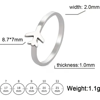 Prsten Ocelové prsteny srdce | designové prsteny - Letadlo Ženy , 10