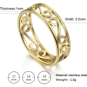 Prsten Retro filigránový ocelový prsten | šperky - Zlatá barva-A , 6