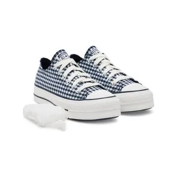 Dámské tenisky Converse Plátěnky Chuck Taylor All Star Lift Platform Gingham A13664C Tmavomodrá 37_5