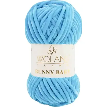 Příze Wolans Bunny Baby 10012 Azurová (Žinylková příze Bunny baby Azurová)
