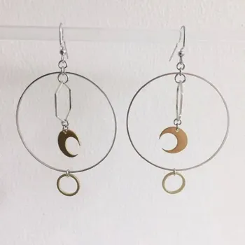 Náušnice Visací boho náušnice ve zlaté barvě | dámské náušnice, elegantní šperky - Stříbro