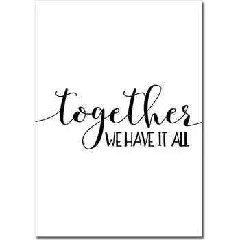 Obraz Minimalistický obraz, černobílý anglický citát | Moderní dekorace, Obraz na zeď - D , 50 x 70 cm bez rámu