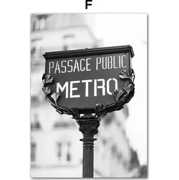 Obraz Černobílý vintage obraz s motivy Paříže | retro plakát, obraz do bytu - F , 30 x 42 cm bez rámu