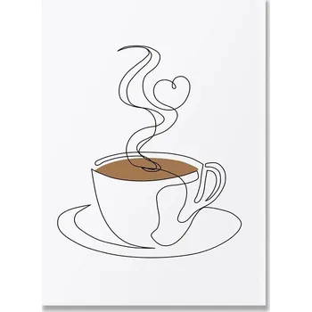 Obraz Minimalistické obrazy do kuchyně | moderní plakáty s kávovým motivem - A , 20 x 25 cm bez rámu