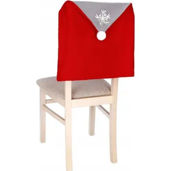 Vánoční dekorace SPRINGOS Vánoční přehoz na židli Skřítek Gnom s bambulí, červený