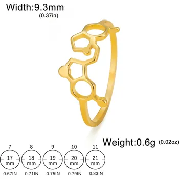 Prsten Nerezový prsten molekulární | vědecký šperk - Serotonin Dopamin G , 9