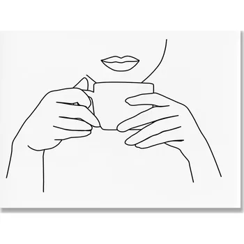 Obraz Minimalistické obrazy do kuchyně | moderní plakáty s kávovým motivem - E , 20 x 25 cm bez rámu