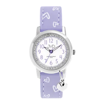 Hodinky JVD Dětské náramkové dívčí fialové srdíčkové hodinky JVD J7201.3 (JVD Dětské dívčí fialové srdíčkové hodinky JVD J7201.3)