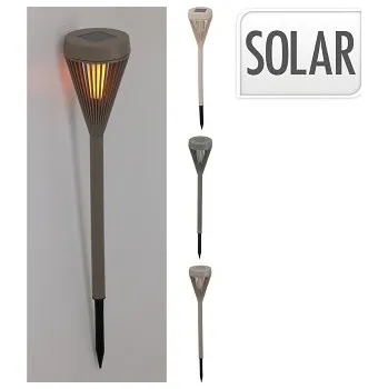 Vánoční dekorace lampa solární pr. 7,5cm, v.43cm LED PP mix barev mat.