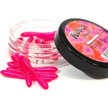 Umělá nástraha Revol Baits nástraha Leech 50mm příchuť krevetka, barva růžová perleť 12ks
