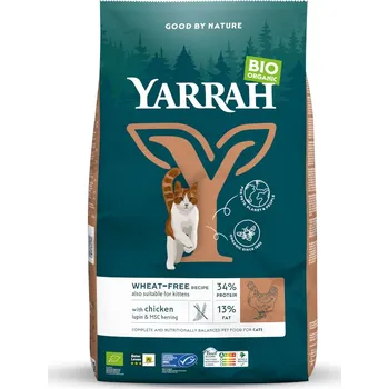 Krmivo pro kočku 6kg Yarrah Bio bez pšenice s kuřecím masem a rybami granule pro kočky