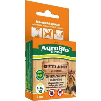 Antiparazitikum pro psa AgroBio Opava Atak Ektosol Spot-On odpuzovač pro psy 1-4 kg 3x 0,7 ml