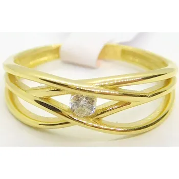 Prsten Klenoty Budín Zásnubní dámský zlatý prsten se zirkonem 585/2,17gr vel. 54 HK1216 (Klenoty Budín Zásnubní dámský zlatý prsten se zirkonem 585/2,17gr vel. 54 HK1216)