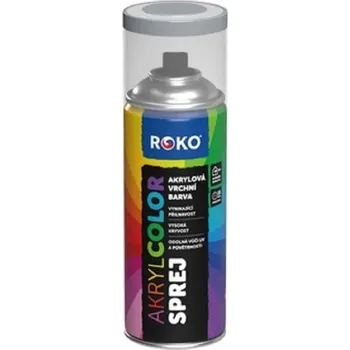 Barva ve spreji ROKOSPOL Barva akrylová vrchní Roko AKRYCOLOR Sprej stříbrnošedá 400 ml