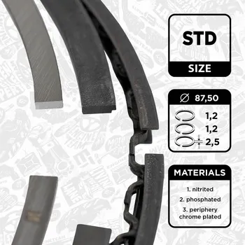 Píst motoru Sada pístních kroužků ET ENGINETEAM R1002600