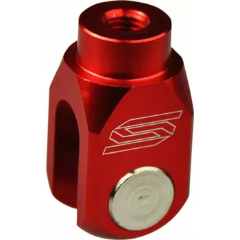 Brzda pro motocykl Úchyt brzdového pedálu motocyklu SCAR BRAKE CLEVIS pro KAWASAKI KX 250 ROK 03-04 barva červená