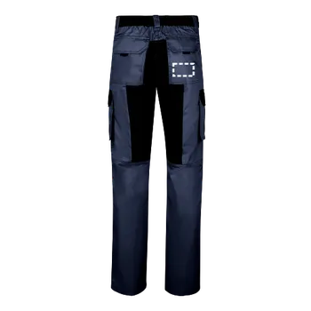 Pánské kalhoty VL NJORD. Dvoubarevné keprové kalhoty s mnoha kapsami (240 g/m²), z bavlny (35 %) a polyesteru (65 %) 1 Back Pants, 100 x 60 Transfer, 1 barva